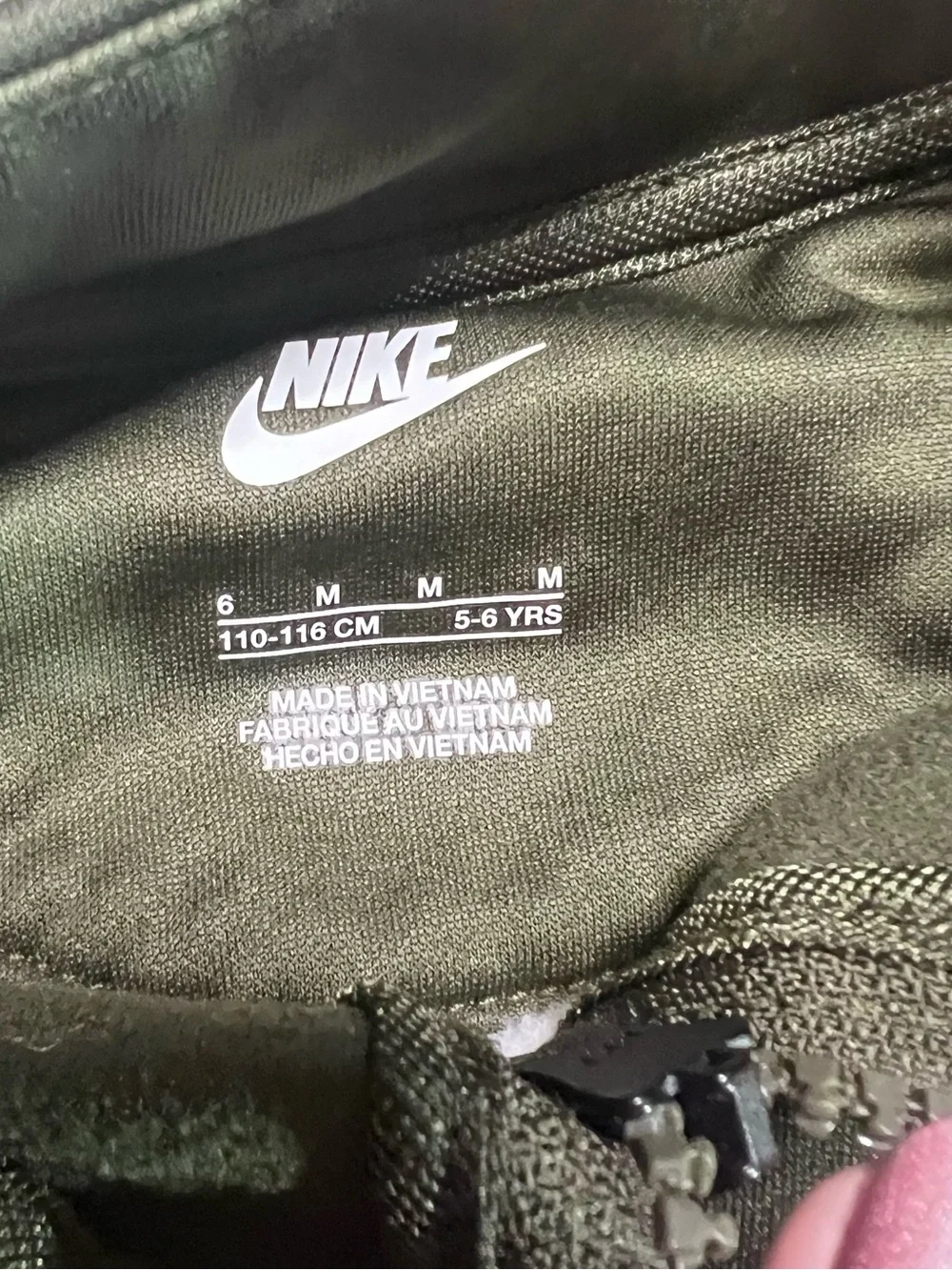 Nike Kids Olive Green Camo Track Jacket and Joggers